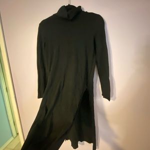 Black turtle neck dress in a small with long leg slits from Zara
